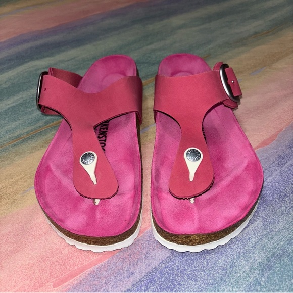 Birkenstock Gizeh Big Buckle Fuchsia Tulip Nubuck women’s size 9 - Picture 11 of 11